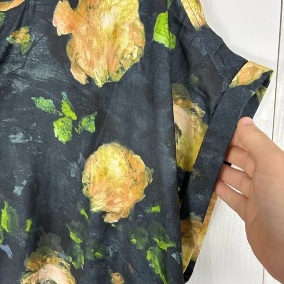 Nwot Tahari Floral Blouse 3X Plus Size Short Sleeve Boho Retro Summer Coastal - Picture 4 of 7